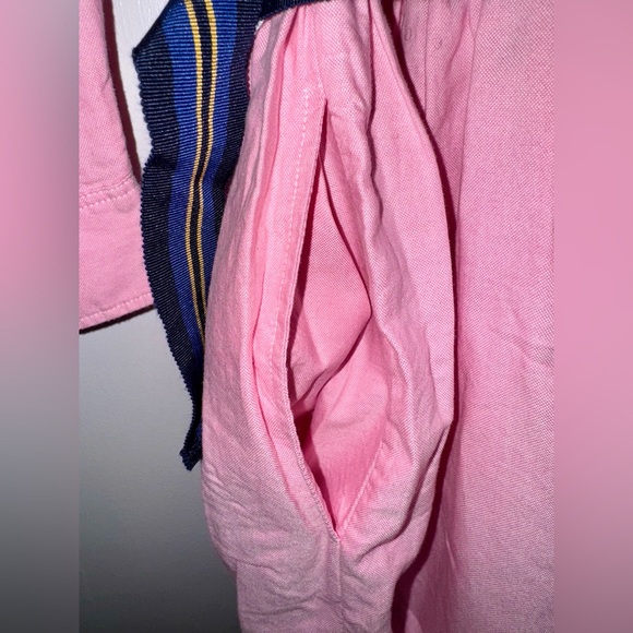 Ralph Lauren Pink Fit Flair Belted Shirt Dress Girls Size 14 Long Sleeve Collar - Picture 4 of 8